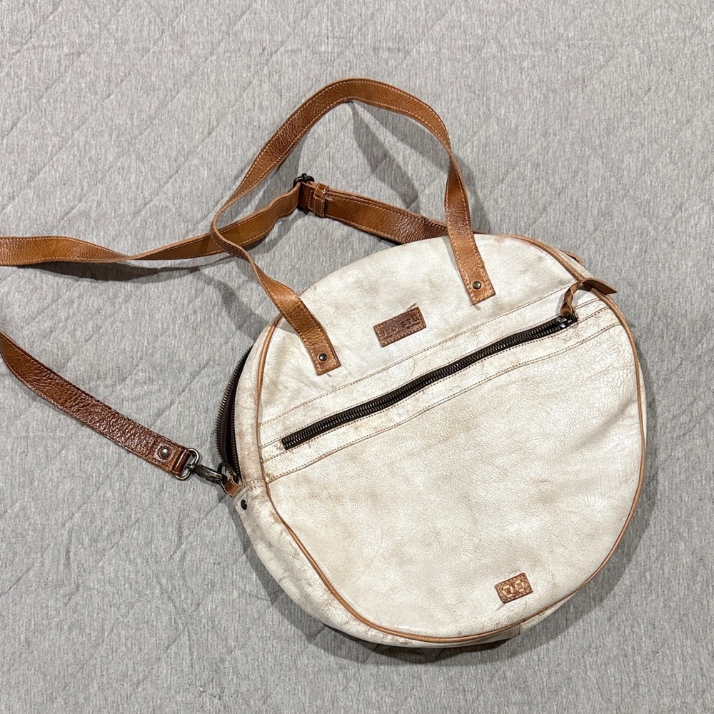 Bed Stu Cream and Brown Crossbody Bag